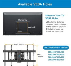 img 1 attached to 📺 PERLESMITH TV Wall Mount Bracket: Full Motion Dual Articulating Arms for 37-70 Inch TVs - Max VESA 600x400 - 132lbs Capacity - Tilt, Swivel, Rotation - PSLFK1