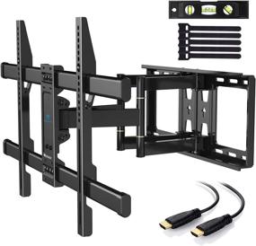 img 4 attached to 📺 PERLESMITH TV Wall Mount Bracket: Full Motion Dual Articulating Arms for 37-70 Inch TVs - Max VESA 600x400 - 132lbs Capacity - Tilt, Swivel, Rotation - PSLFK1