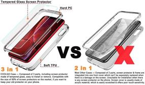 img 3 attached to COOLQO Compatible iPhone XR Case with 2 x Tempered Glass Screen Protector - Full Body Coverage - Heavy Duty Shockproof Defender - Phone Protective Cover