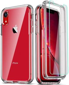 img 4 attached to COOLQO Compatible iPhone XR Case with 2 x Tempered Glass Screen Protector - Full Body Coverage - Heavy Duty Shockproof Defender - Phone Protective Cover