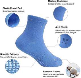 img 2 attached to 12-Pack Toddler Baby Socks with Non-Slip Grips, 1-5T, Multi Colors - Perfect Gift for Boys and Girls