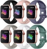 🎁 premium maledan silicone bands for apple watch, 6 pack waterproof sport strap replacement wristbands - compatible with multiple series and sizes logo