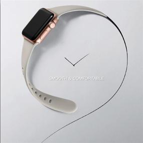 img 1 attached to 🎁 Премиум Силиконовые ремешки Maledan для Apple Watch, 6 штук Водостойкие Спортивные Запасные браслеты - Совместимы с разными сериями и размерами.