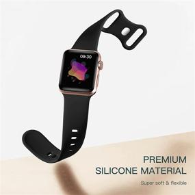 img 2 attached to 🎁 Премиум Силиконовые ремешки Maledan для Apple Watch, 6 штук Водостойкие Спортивные Запасные браслеты - Совместимы с разными сериями и размерами.