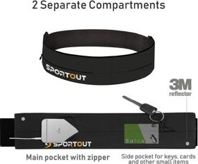 img 3 attached to Sportout Adjustable Running Belt for Men and Women with 2 Openings – Ideal Waist Belt for Carrying Phones, Keys, or Cards in 2 Sizes