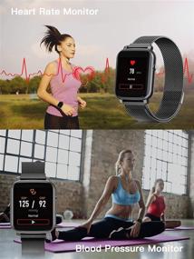 img 2 attached to 📟 Anmino Smart Watch: Fitness Tracker with Heart Rate & BP Monitor | IP68 Water Resistant | Full Touch Screen Smartwatch | Sleep & Calorie Tracker | SMS/Call Alerts (Black)