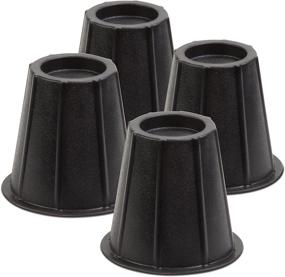 img 1 attached to 🛏️ Honey-Can-Do STO-01004 Round Bed Risers 5-Inch Black - Elevate and Enhance Your Bed with Style