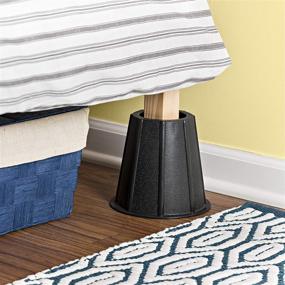 img 2 attached to 🛏️ Honey-Can-Do STO-01004 Round Bed Risers 5-Inch Black - Elevate and Enhance Your Bed with Style