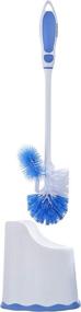 img 3 attached to 🚽 Superio Toilet Brush and Holder (2 Pack) - Convenient Bathroom Cleaning Solution with Scrubbing Wand, Lip Brush, and Storage Caddy - White/Blue