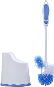 img 1 attached to 🚽 Superio Toilet Brush and Holder (2 Pack) - Convenient Bathroom Cleaning Solution with Scrubbing Wand, Lip Brush, and Storage Caddy - White/Blue