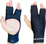 🖐️ grappz flexible finger splint - finger tape alternative gloves pair for enhanced athletic performance, injury protection & grip support in bjj and all sports (black, unisex) логотип