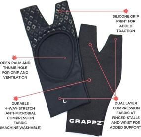 img 2 attached to 🖐️ Grappz Flexible Finger Splint - Finger Tape Alternative Gloves Pair for Enhanced Athletic Performance, Injury Protection & Grip Support in BJJ and All Sports (Black, Unisex)