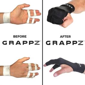 img 3 attached to 🖐️ Grappz Flexible Finger Splint - Finger Tape Alternative Gloves Pair for Enhanced Athletic Performance, Injury Protection & Grip Support in BJJ and All Sports (Black, Unisex)