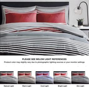 img 3 attached to College Dorm Room Essentials - Comfort Spaces Bed in A Bag Comforter Set, Complete Bedroom Pack with Sheet Including 2 Side Pockets, Full Size, Colin Red/Grey - 9 Piece Set