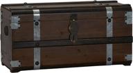 📦 large brown wood storage trunk with steel band - household essentials chest logo