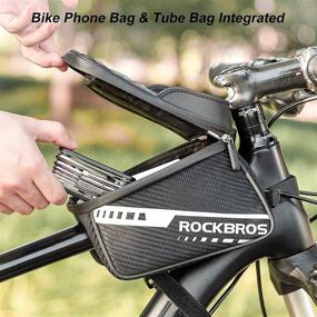 img 3 attached to 🚲 ROCKBROS Bike Front Frame Bag with Cell Phone Holder - Top Tube Bike Bag for Handlebar Mounting - Cycling Accessories Storage Pouch for iPhone 11, 12 Pro, XS Max, XR, and smartphones below 7.2 inches