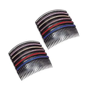 img 4 attached to Rhinestone Hair Combs Women Inches