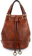 timeless elegance: genuine full grain leather bucket bag for women - time resistance logo