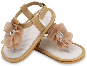 img 1 attached to Infant Sandals Rubber T Strap Toddler Apparel & Accessories Baby Girls for Shoes