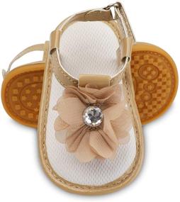 img 2 attached to Infant Sandals Rubber T Strap Toddler Apparel & Accessories Baby Girls for Shoes