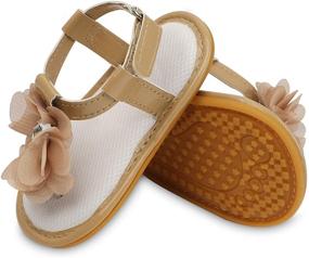 img 3 attached to Infant Sandals Rubber T Strap Toddler Apparel & Accessories Baby Girls for Shoes