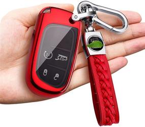 img 4 attached to 🔴 Premium Soft TPU Red Key Fob Cover for Dodge Charger, Challenger, Dart, Journey, Durango, Grand Caravan - 3/4/5 Button Key Fob Case