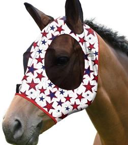 img 4 attached to Harrison Howard Elasticity Horse Fly Mask with Superb Comfort and UV Protection - Standard Full Size Horse Fly Mask for Horse-Dream Star (L)