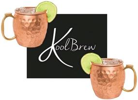 img 2 attached to 🍻 KoolBrew Moscow Mule Copper Mugs - Gift Set of 2, Handcrafted & Food Safe, 16 oz Solid Copper Cups