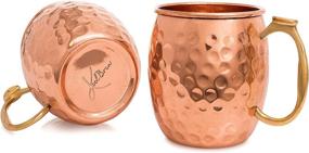 img 1 attached to 🍻 KoolBrew Moscow Mule Copper Mugs - Gift Set of 2, Handcrafted & Food Safe, 16 oz Solid Copper Cups