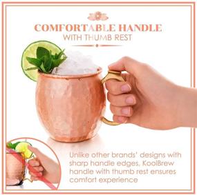 img 3 attached to 🍻 KoolBrew Moscow Mule Copper Mugs - Gift Set of 2, Handcrafted & Food Safe, 16 oz Solid Copper Cups