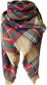 img 4 attached to 🧣 Qupish Blanket Classic Oversized Scarves - Essential Women's Accessories for Enhanced Style and Comfort