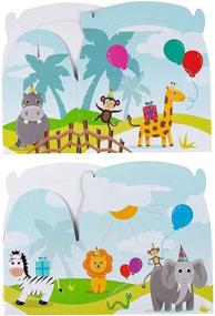 img 1 attached to 🎉 24-Pack Zoo Animal Design Treat Boxes for Birthdays and Events - Paper Party Favor Boxes, 2 Dozen Gable Goodie Boxes (6x3.3x3.6 inches)