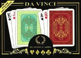 img 1 attached to 🃏 DA VINCI Persiano 100% Plastic Playing Cards (2 Deck Set) - Poker Size Regular Index, Hard Shell Case, 2 Cut Cards