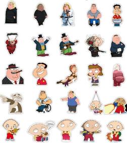 img 3 attached to 👨 100-Piece Pack of Family Guy Laptop Stickers – Water Bottle, Travel Case, Computer, Wall, Skateboard, Motorcycle, Phone, Bicycle, Luggage, Guitar, Bike Decals