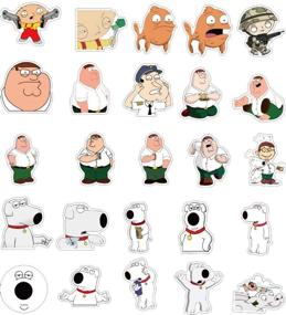img 1 attached to 👨 100-Piece Pack of Family Guy Laptop Stickers – Water Bottle, Travel Case, Computer, Wall, Skateboard, Motorcycle, Phone, Bicycle, Luggage, Guitar, Bike Decals