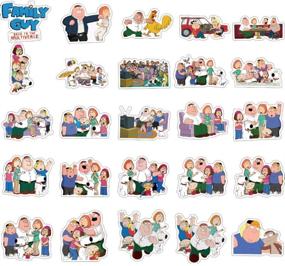 img 2 attached to 👨 100-Piece Pack of Family Guy Laptop Stickers – Water Bottle, Travel Case, Computer, Wall, Skateboard, Motorcycle, Phone, Bicycle, Luggage, Guitar, Bike Decals