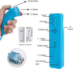 img 3 attached to 🎮 Lyyes Blue Wii Controller with Motion Plus - Wii Motion Remote with Nunchuck for Wii U