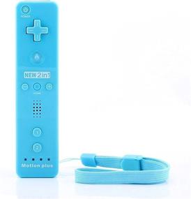 img 1 attached to 🎮 Lyyes Blue Wii Controller with Motion Plus - Wii Motion Remote with Nunchuck for Wii U