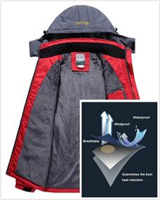 img 2 attached to Ultimate Protection: Men's Waterproof Ski Jacket for Winter Adventures - Warm, Windproof, Mountain-Ready Snow Coat with Hood