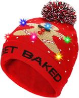 stay festive with the pumice led light up beanie hat 🎄 christmas cap for women and children - perfect for parties and bars! logo