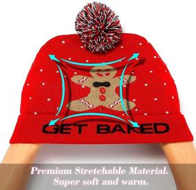 img 1 attached to Stay Festive with the PUMICE LED Light Up Beanie Hat 🎄 Christmas Cap for Women and Children - Perfect for Parties and Bars!