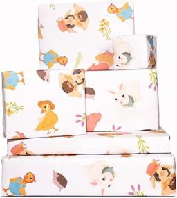 img 4 attached to 🎁 Central 23-6 Farm Animals Wrapping Paper Sheets for Boys and Girls - Perfect for New Baby, 1st 2nd 3rd Birthdays - Cute, Recyclable GiftWrap