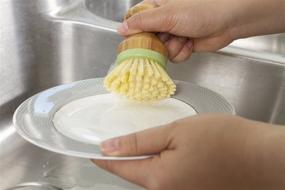 img 2 attached to 🌿 Mini Bamboo & Recycled Plastic Scrub Brush: Sustainable Kitchen Dish Scrubber