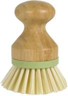 🌿 mini bamboo & recycled plastic scrub brush: sustainable kitchen dish scrubber logo