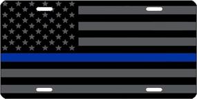 img 2 attached to 👮 Blue Lives Matter Thin Blue Line License Plate: Novelty Vanity Auto Car Tag - Ideal Gift for Police Officers