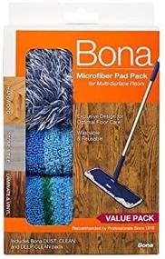 img 4 attached to 🧹 Bona Microfiber Floor Mop 3-Piece Microfiber Pad Pack: Achieve Sparkling Clean Floors with Ease!