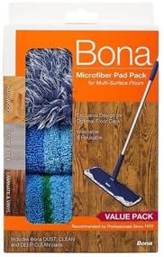 img 3 attached to 🧹 Bona Microfiber Floor Mop 3-Piece Microfiber Pad Pack: Achieve Sparkling Clean Floors with Ease!