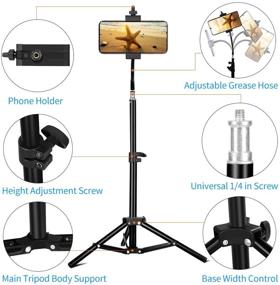 img 3 attached to 📸 20-inch Phone Tripod Stand for iPhone Cell Phone Video Recording, Vlogging, Streaming & Photography – Sturdy, Lightweight Smartphone Tripod Stand