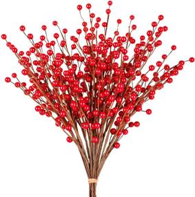 img 4 attached to 🎄 Whaline 12 Pack Artificial Red Berry Twig Stem for Christmas Tree Decorations, Crafts, Wedding, Holiday Home Decor - Burgundy Berry Picks