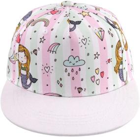 img 4 attached to 🧢 Adjustable Kids Boy Girl Baseball Cap – Baby Sun Hat with Flat Brim for Summer Outdoor Activities